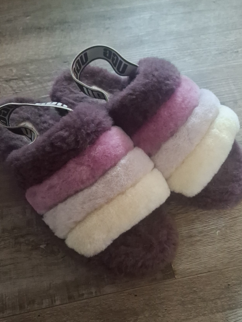 UGG Fluffy Multi-Color Slide Slippers